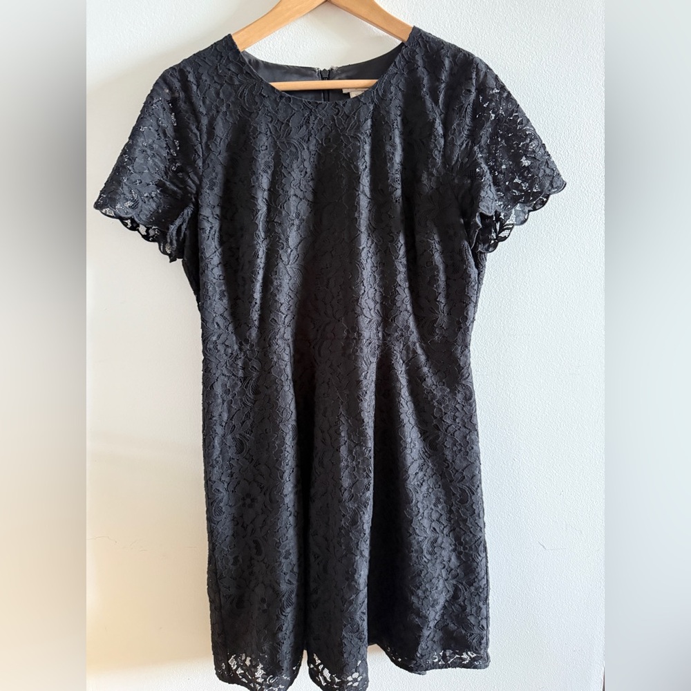 J. Crew Black Lace Mini Dress